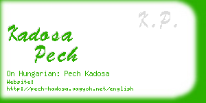 kadosa pech business card
